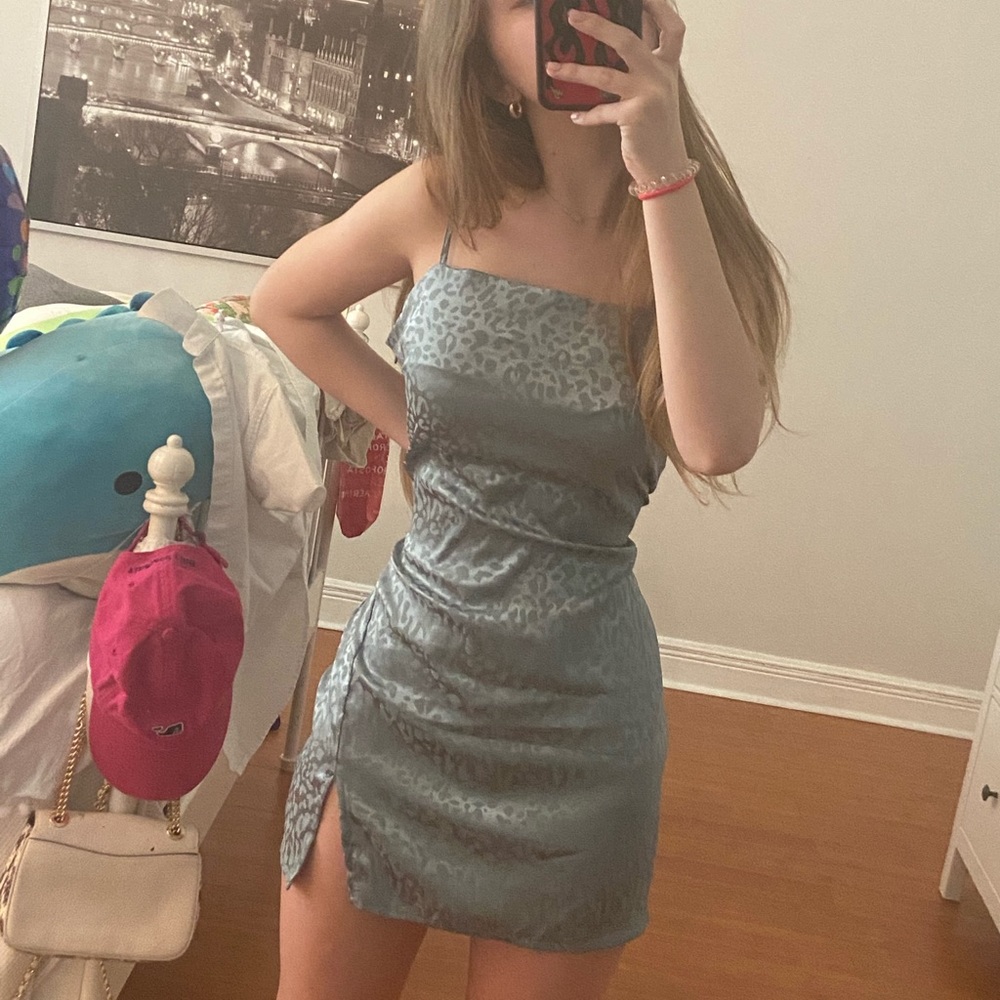 mini leopard slip dress